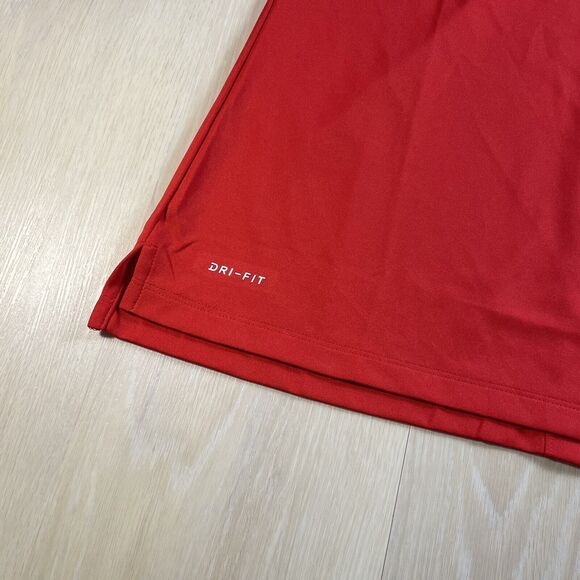 Nike Golf Polo Women's Large Red Dri-Fit Shirt Golfing Attire Sleeve Swoosh Dri - Picture 6 of 15